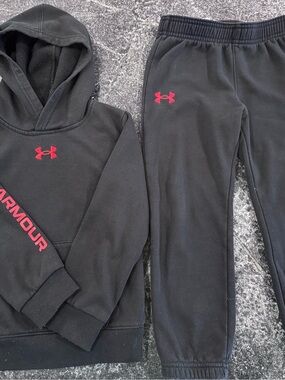 Under Armour Black Hoodie with Red Logo Accent